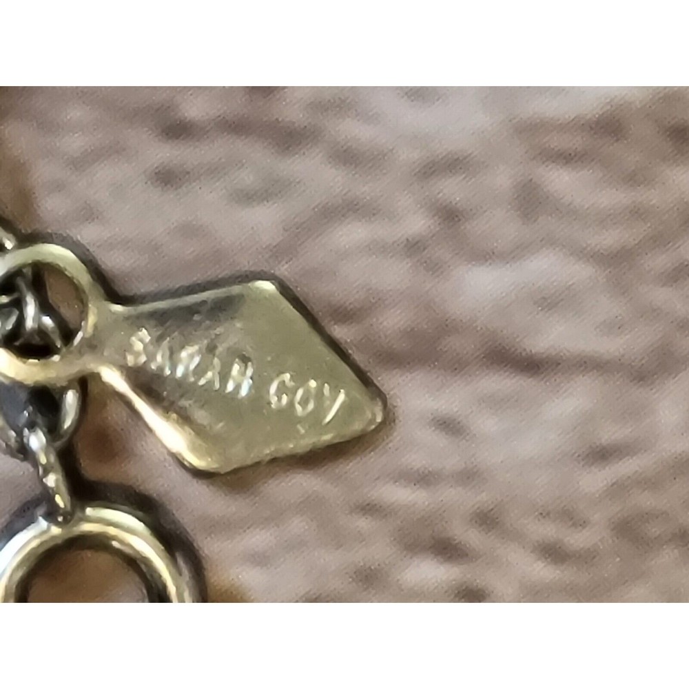 Dainty Vintage  Sarah Coventry Star Charms Faux Matte Hammered Look Necklace - Picture 5 of 5